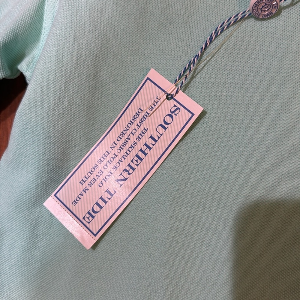 Southern Tide, the Skip Jack polo boys size large (12-14) in mint green NWT - Picture 3 of 6